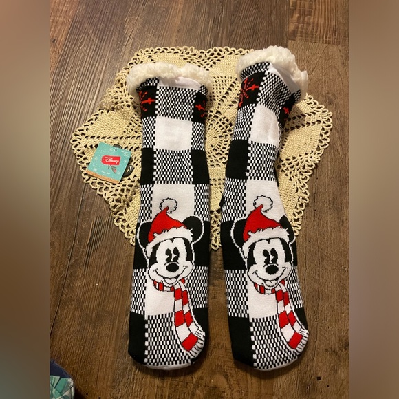 Disney Other - Disney Christmas Fuzz Sox Fuzzy socks Mickey Mouse Holiday Girls NWT